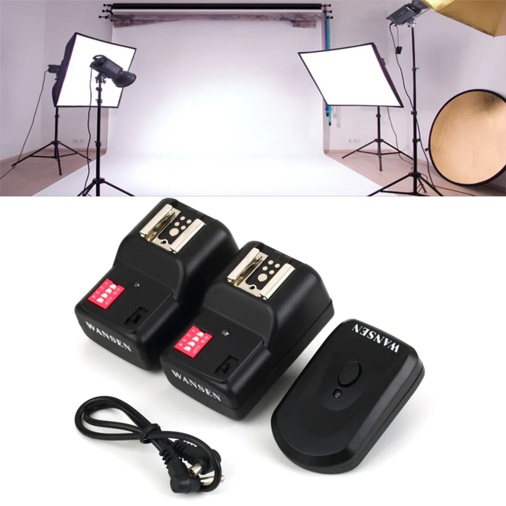 

4 Channels Wireless Practical Remote Flash Trigger Transmitter With 2 Receivers Set For Nikon For Canon Camera Universal PT-16GY