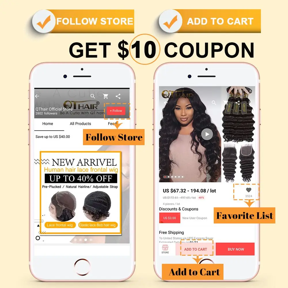 QT Malaysian Hair Loose Deep Wave Lace Frontal Closure Ear to Ear Pre Plucked 13x4 Swiss Lace Natural Color Remy Hair