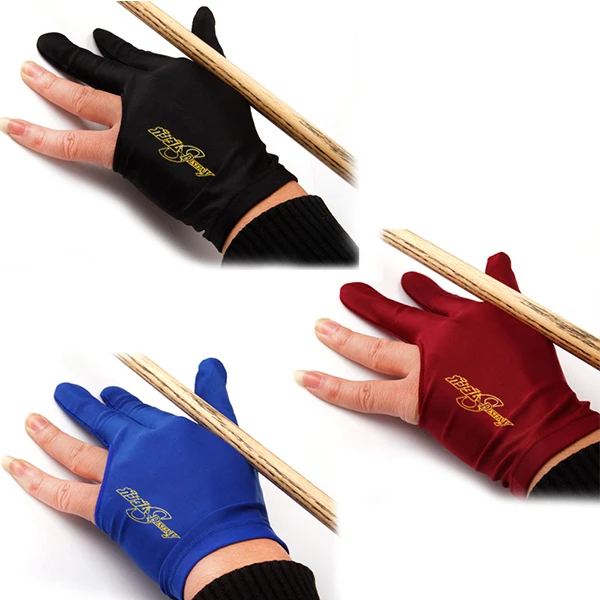 

Professional Pool Gloves Snooker Accessories High Elastic Three Mittens Pull Not Broken Cue Shooters Black