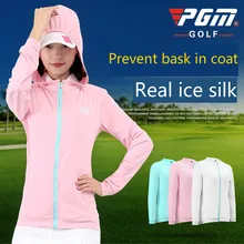 PGM Для женщин Гольф одежда лето спорт на открытом воздухе женские шелк льда солнцезащитный крем пальто дышащий Быстросохнущий с капюшоном Гольф Куртки