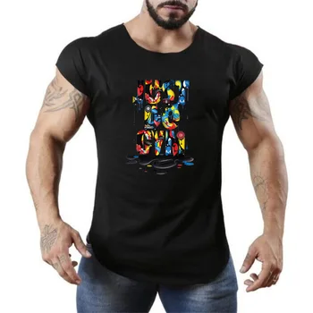 

Cotton fitness vest men TANK TOP training thin round hem sleeveless T-shirt
