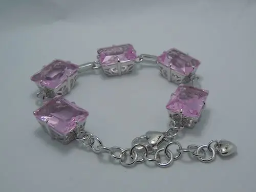

Avoid freight silver jewelry wholesale custom impressive 100% topaz rectangle 925 silver bracelet