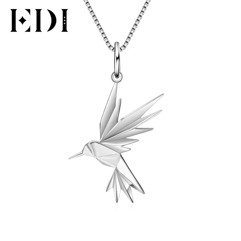 EDI Fairy Tale Animal Pendant Necklaces with Radom 18 Inch Chain Real 925 Sterling Silver Bird Necklace For Women INS Jewelry