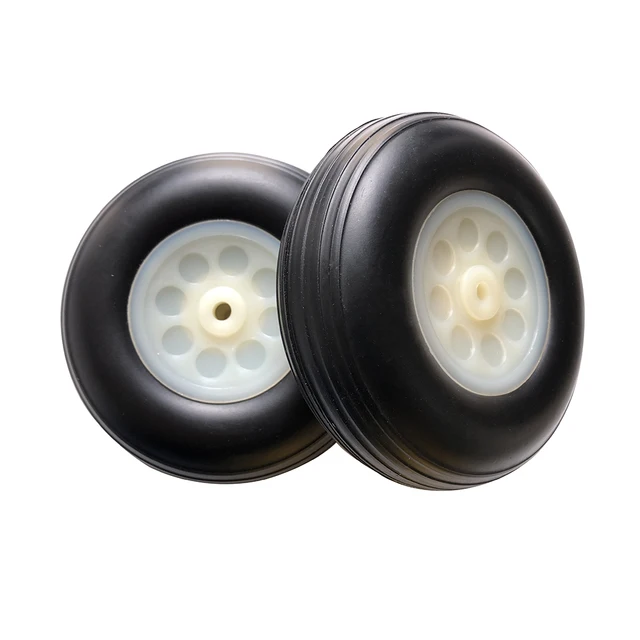 Cheap 2 Pieces 1" 1.25" 1.5" 1.75" 2" 2.25" 2.5" 2.75" 3" 3.25" 3.5" 3.75" 4" 4.5" 5" 5.5" PU Plastic Hub Wheel For RC Airplane Model