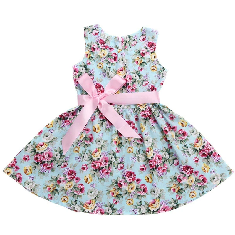 С цветочным принтом, детские платья для маленьких девочек Свадебная вечеринка; платье принцессы на день рождения 1 год, платье для девочек летнее Хлопковое платье Подростковая vestido infantil