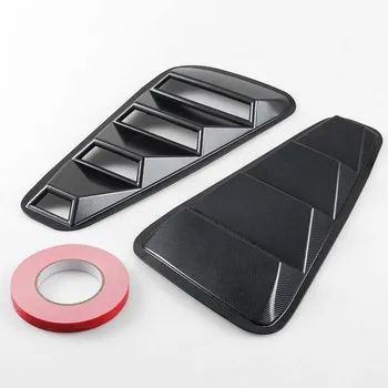 

For 05-14 Ford Mustang 1/4 Quarter Car Side Window Louvers Scoop Cover Vent Side Window Panel Black