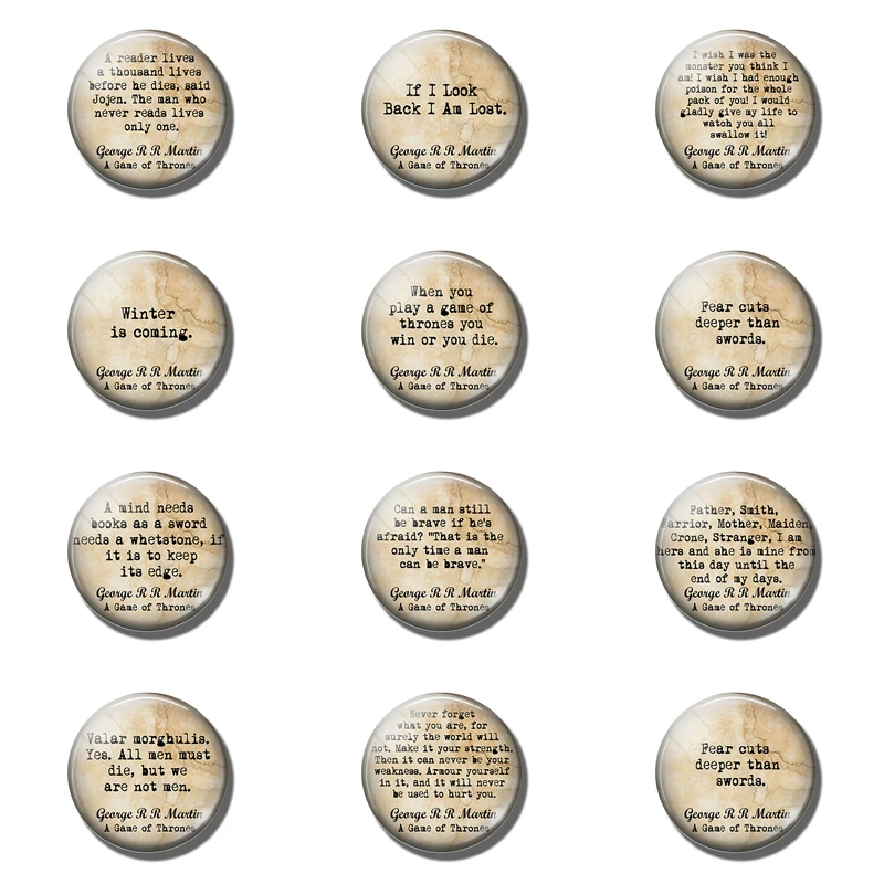 

12pcs Game of Throne Fridge Magnet Quote Glass Dome Magnetic Refrigerator Stickers Note Holder Decor Christmas Accessory Decor