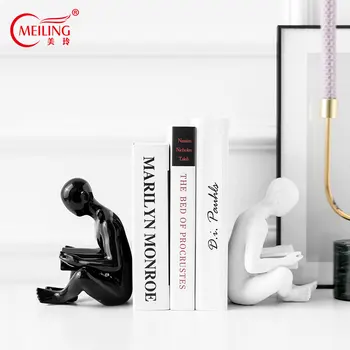 

Modern Human Body Bookends Glaze Ceramic Pottery Book Ends Abstract Collectible Office Decor Desktop Figurine Housewarming Gift