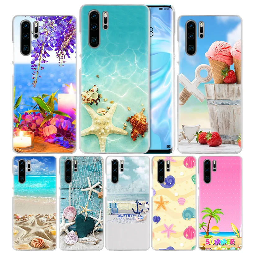 

Seashells Sea Star Case for Huawei P20 P30 P Smart 2019 Nova 4 3i P10 P9 P8 Mate 10 20 lite Pro Mini 2017 Hard PC Phone Cover