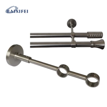 

2 Pcs D20mm Curtain Rod Decorative Double Bracket 12/6cm , Curtain Accessories Bracket for Window Decoration