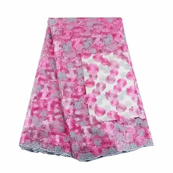 

Beaded African cord lace fabric 2018 high quality guipure lace fabric with beads water soluble lace fabric for dress HJ299-1