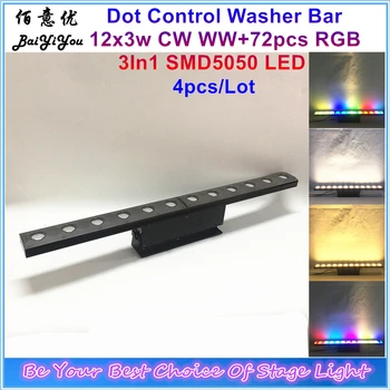 

4xNew Chameleon 12*3w CW WW 2In1 LED Wall Washer Light 72pcs SMD RGB 3In1 DMX LED Bar Wash Beam 2In1 Dot Controlled Linear Bar