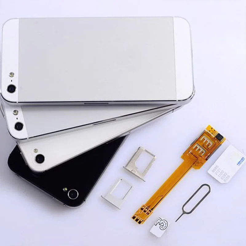 

Dual Sim Card Double Adapter Converter Compatible Mobile Phone iPhone Samsung WIF66