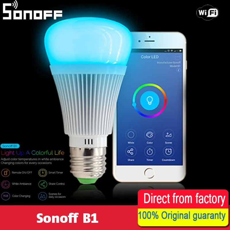 Sonoff B1 Dimmer Led Bulb Wifi Smart Remote Control Light Bulbs Led RGB