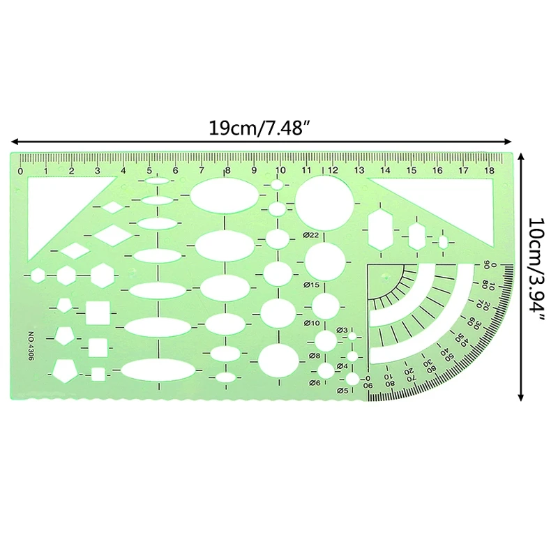 1 комплект зеленый геометрический шаблон чертеж линейки инструменты картографирование школьные канцелярские товары высокого качества