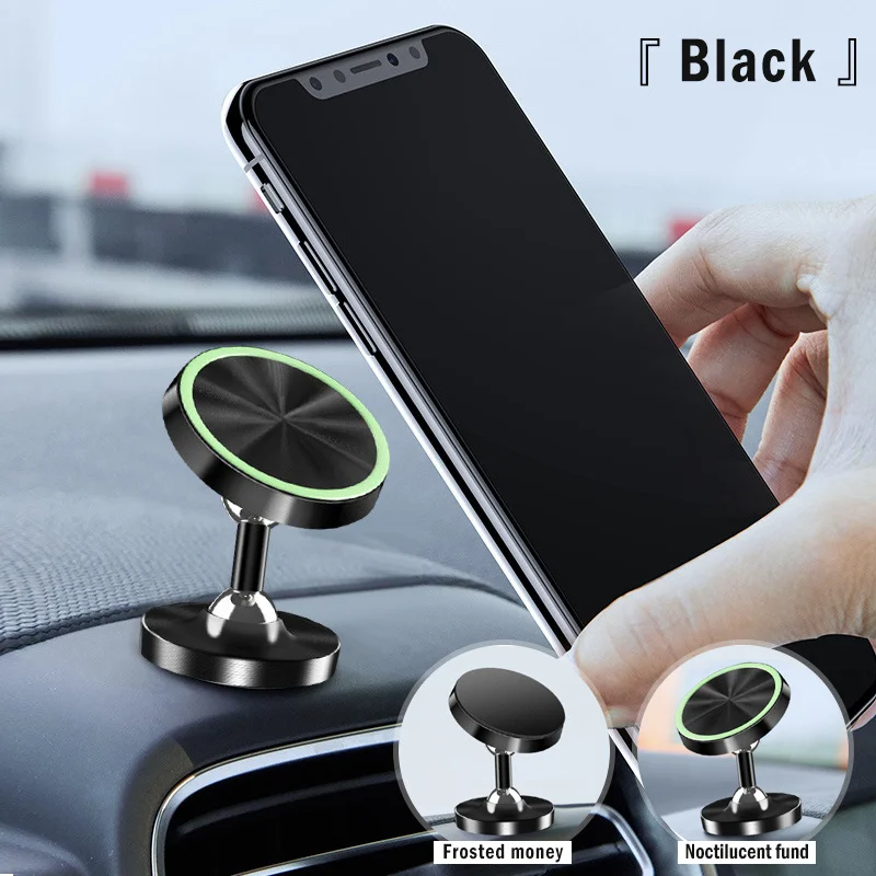 

Universal Magnetic Car Bracket 360 Degree Rotating Metal Bracket Car Luminous Mobile Phone Bracket Car Holder Interior Accessory