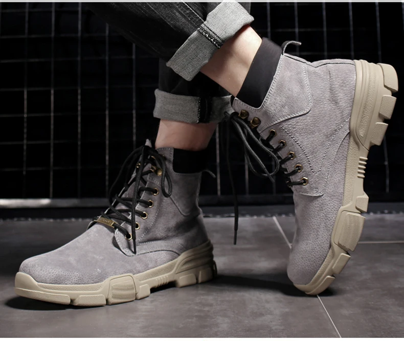 Winter Shoes Mens Combat Boots' Army Casual Motorcycle Ankle Boots Men's Lace-up Military Boots Tactical Desert Boot For Men New (12)
