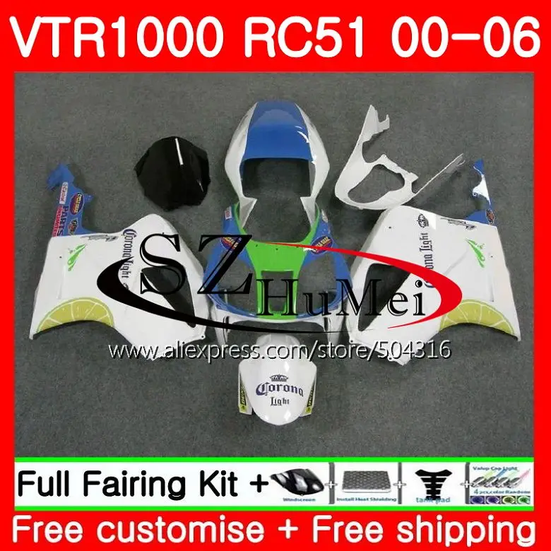 

Fairing For HONDA VTR1000 Blue white RC51 SP1 SP2 01 02 03 04 05 06 44SH.7 RTV1000 VTR 1000 2000 2001 2002 2003 2004 2005 2006