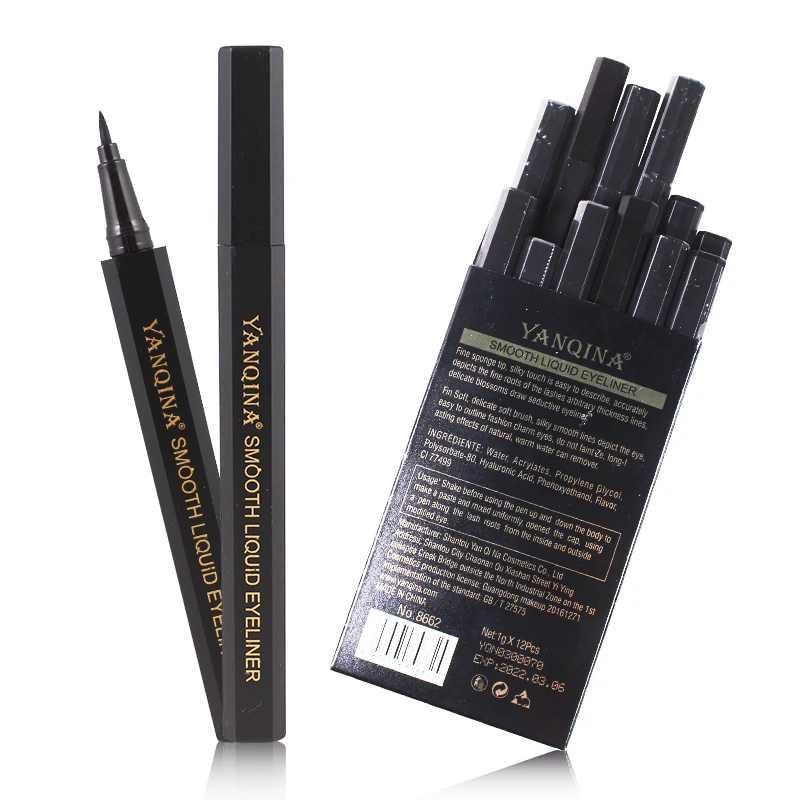 YANQINA 36H Long-lasting Eyeliner Pen Eyes Makeup Cosmetics Black Liquid Eye Liner Pencil Waterproof Eyeliners Make up Ink Stick YANQINA 36H Long-lasting Eyeliner Pen Eyes Makeup Cosmetics Black Liquid Eye Liner Pencil Waterproof Eyeliners Make up Ink Stick