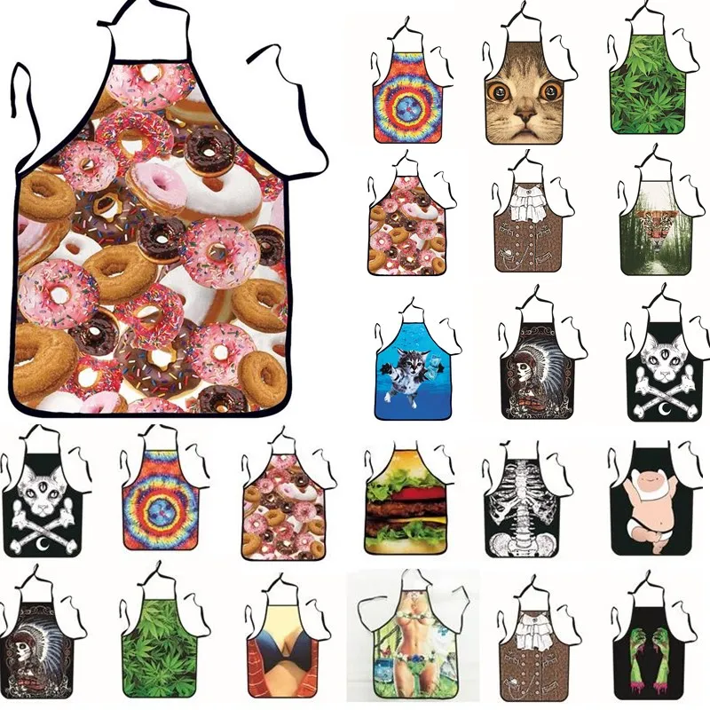 1pcs Fashion Sexy Man Women Printed Apron Bibs Home Cooking Baking Party Funny Cleaning Aprons