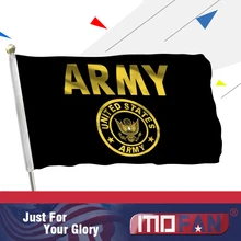 MOFAN 3×5 Foot US Army Flag -Canvas Header and Double Stitched-NEW US Military Gold with 2 brass grommets 90x150cm