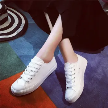 

Women shoes 2019 fashion Jogging Women sneaker walk Comfortable canvas laces shoes female spring summer student tenis feminino