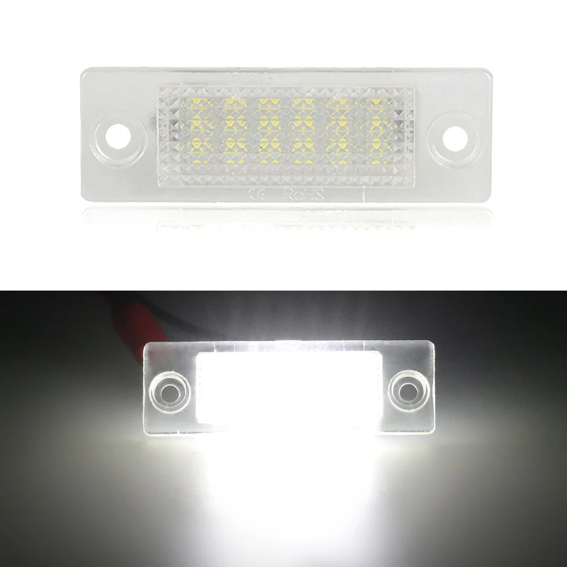 

2pcs/1pair White Car Rear Number License Plate Lights Canbus 12V For VW Jetta Golf 5 Plus Caddy Passat Transpiarter Touran Skoda