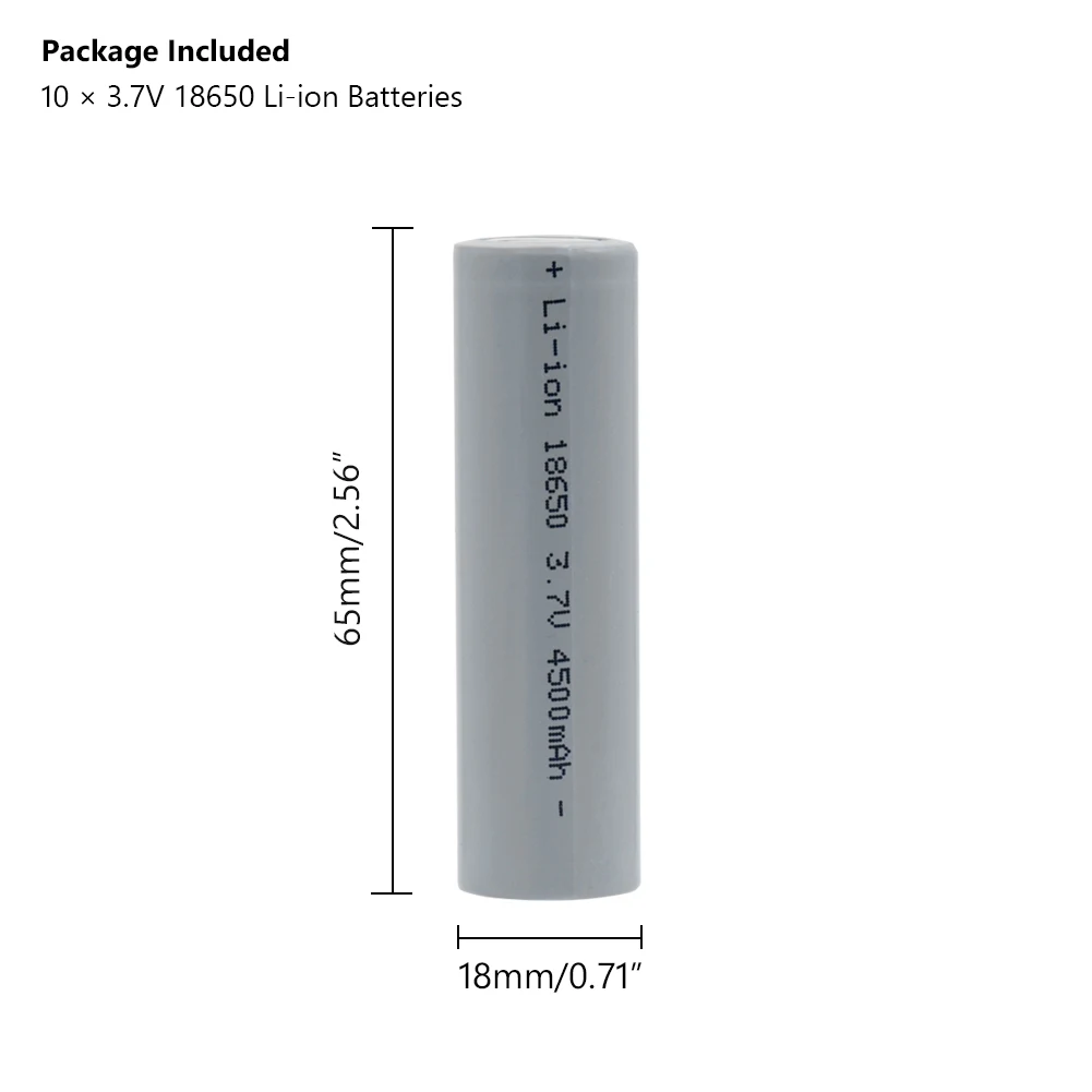 18650 Батарея 3,7 V 4500mAh литий-ионная высокотоковая электронная сигарета перезаряжаемая батарея для фонарика