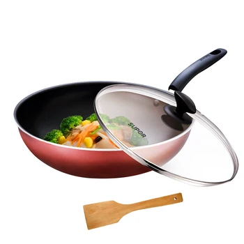 

Non-stick wok household non-stick pan wok 30cm gas gas stove open fire dedicated to send wooden shovel