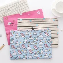 А4 Единорог держатель файлов милый Оксфорд Сумка для документов Карандаш Чехол корейский канцелярские принадлежности подарок офисные школьные принадлежности ZAKKA