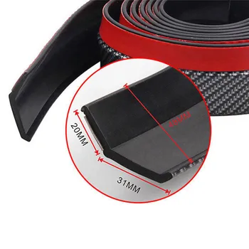

Car accessories Exterior 2.5M car front bumper lip separator body spoiler protector carbon fiber grain rubber sticker