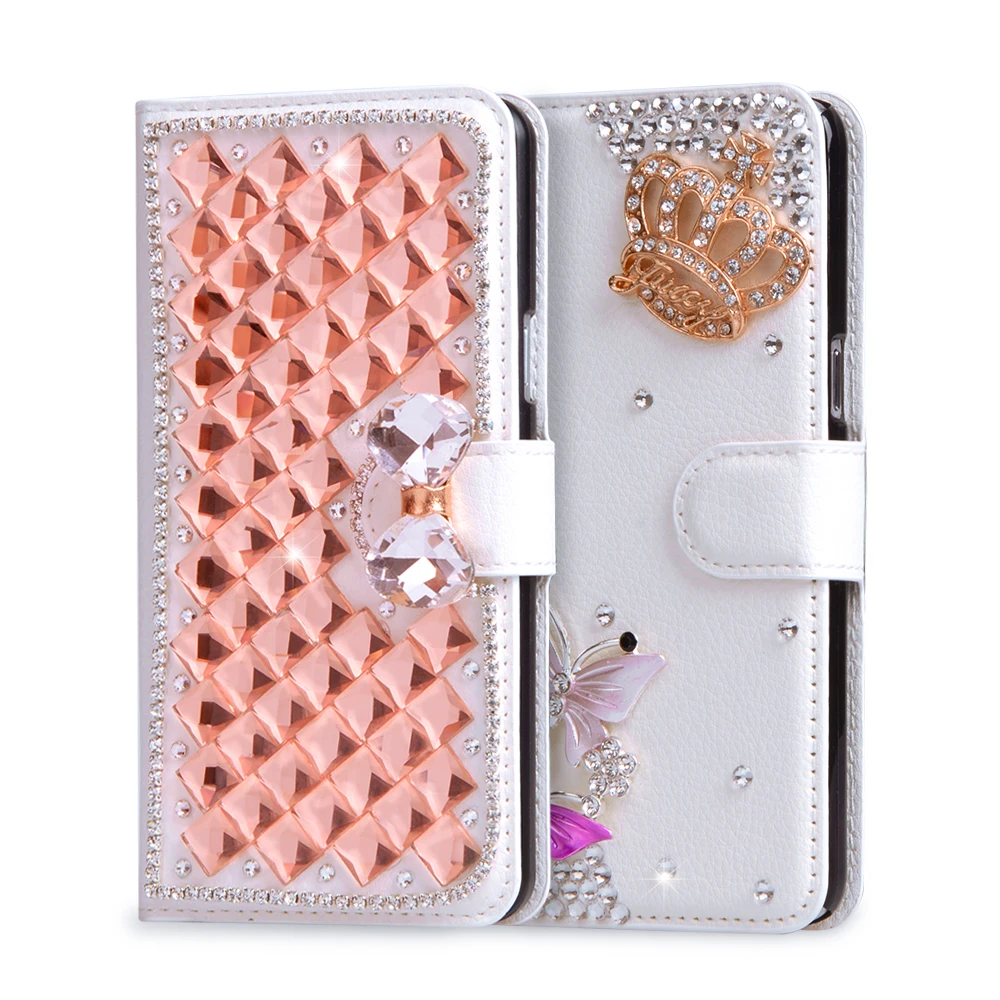 

Coque For Leagoo Shark 1 Case 6.0" Cross Rhinestone Wallet PU Leather Cover Camellia Bowknot Glitter Fundas Soft Plastic Case