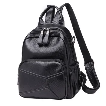 

Backpack Women Simple Casual Soft Leather Anti-theft Small Backpacks Fashion Travel Leather Bags Rucksack
