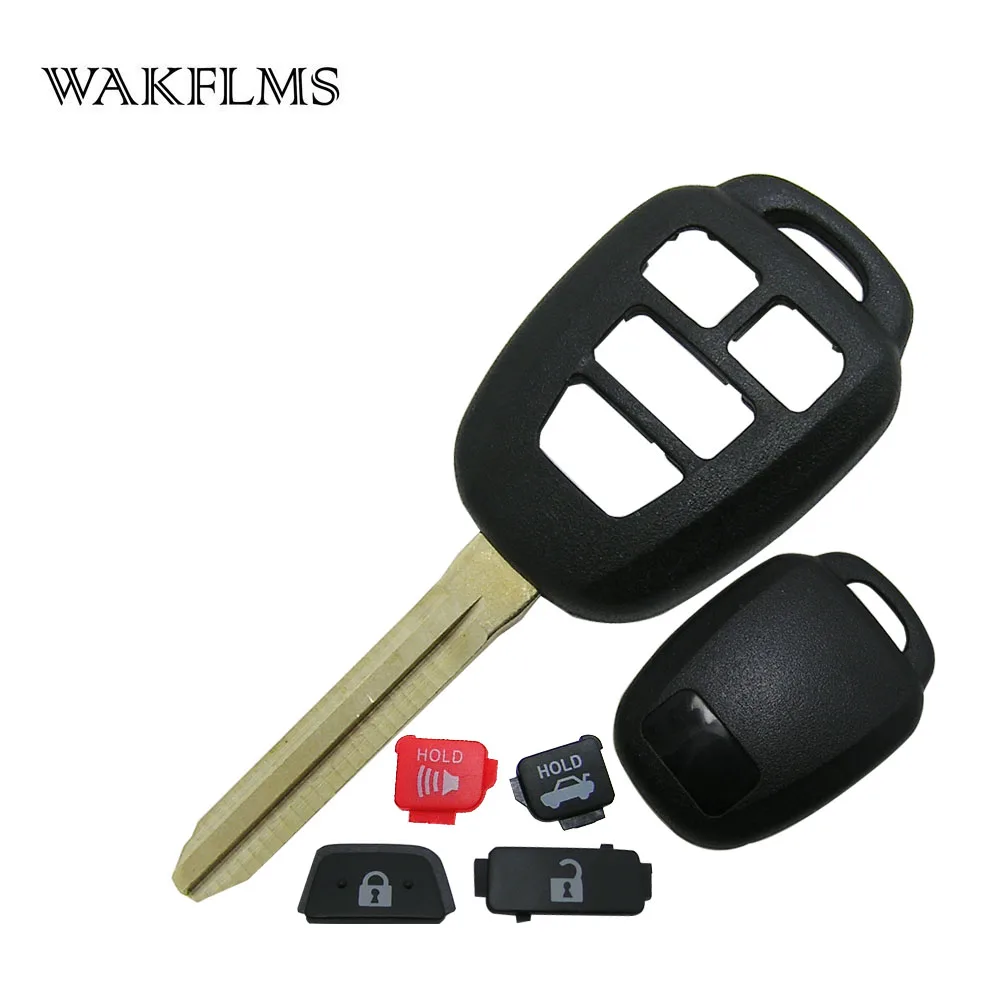 WAKFLMS 10pcs 2  3  4 Buttons Car Key Case Remote Shell Keyless Accessories For Toyota Only Shell No Board No Chip (2)