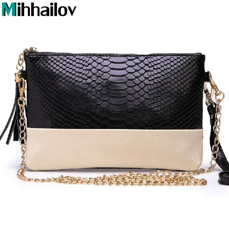 Crocodile Genuine leather Tassel Handbags Shoulder Bags Messenger Bag Day Clutch Chain Bag Small Bag Women's Clutches A40-332