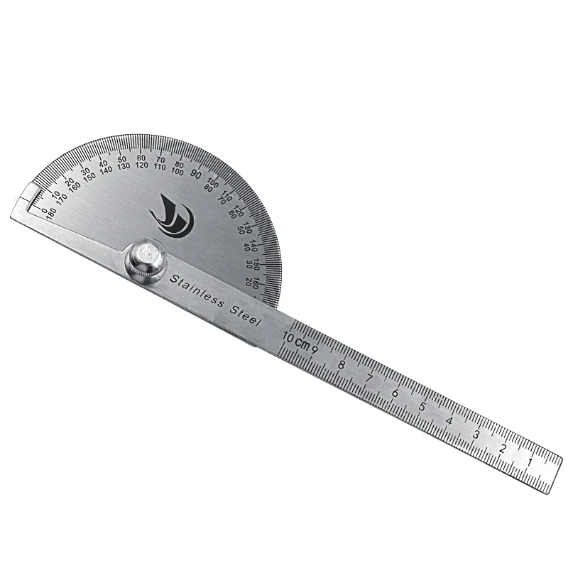 Digital Ruler Stainless Steel Round Head 180 degree Protractor Angle Finder Rotary Measuring Ruler Machinist Tool