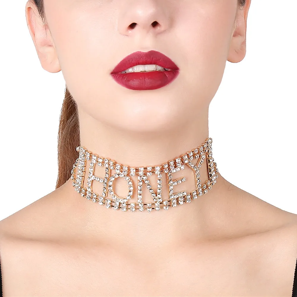 Fashion Luxury Full Big Rhinestone choker Crystal statement necklace