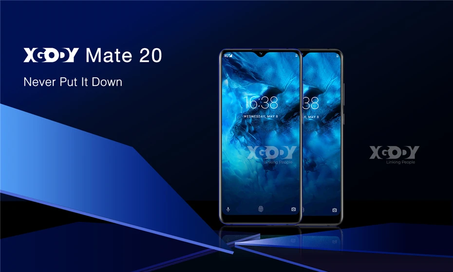 XGODY mate 20 Dual 4G Sim 6,2" 19:9 Смартфон Android 9,0 отпечаток пальца 2G 16G MT6737 четырехъядерный 13 МП камера 3500 мАч мобильный телефон