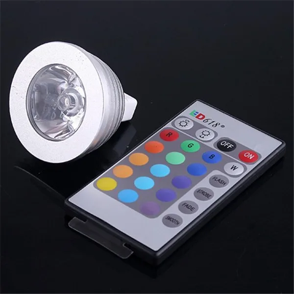 

5PACK MR16 3W 1X3W LED Dimmable/24Keys Remote-Controlled/Decorative RGB Spotlights RGB LED lamps 16 Color Change bulb 12V