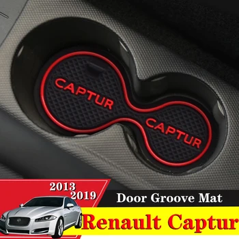

10X Car Accessories Inner Gate Slot Pad Non-Slip Cup Mats Anti Slip Door Groove Mat Interior For Renault Captur 2013 2016 2017