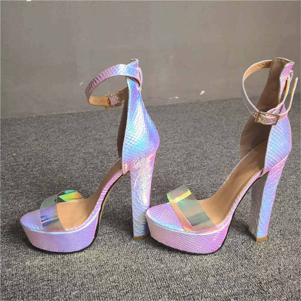 Brand New Large Size 47 Sexy Top Quality Bright Women Shoes Sandals Woman Prom Summer Party Super High Heels Lady Shoes Woman