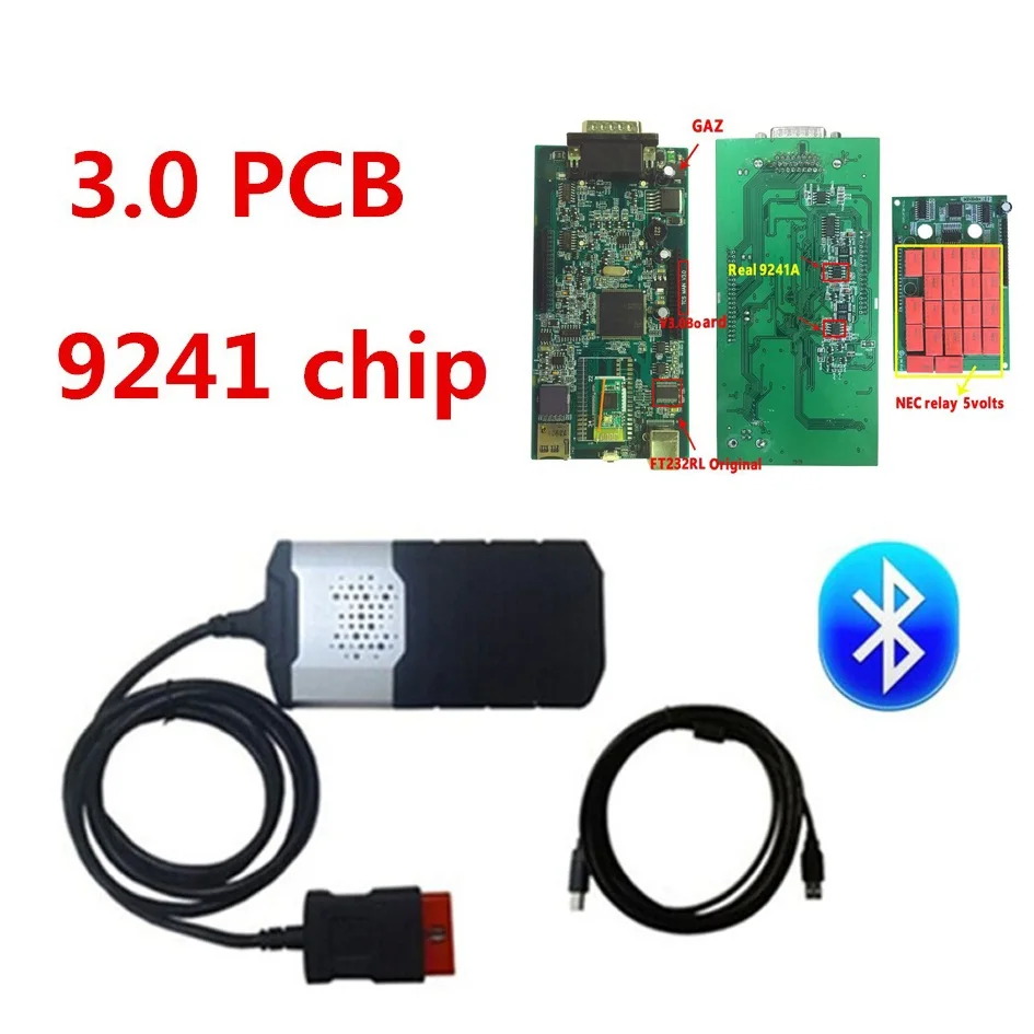 Лучшие V3.0 реле nec PCB. r0 с ключом для delphis VD DS150E CDP tcs cdp Pro bluetooth obd2 автомобильный диагностический инструмент с usb - Цвет: with bluetooth