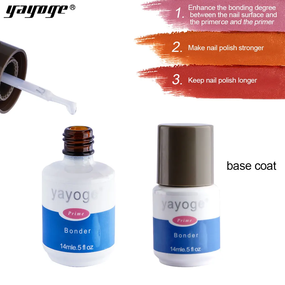 Yayoge 2in1 14ml top base coat primer acrylic nail kit for UV gel nail polish art lacquer Bonder Intense Seal FAST Dry