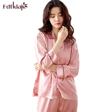Fdfklak удобный женский Шелковый костюм для дома для женщин с длинными рукавами из сатина пижамы для женщин плюс размер пижамы для женская пижама пижамный комплект M-3XL