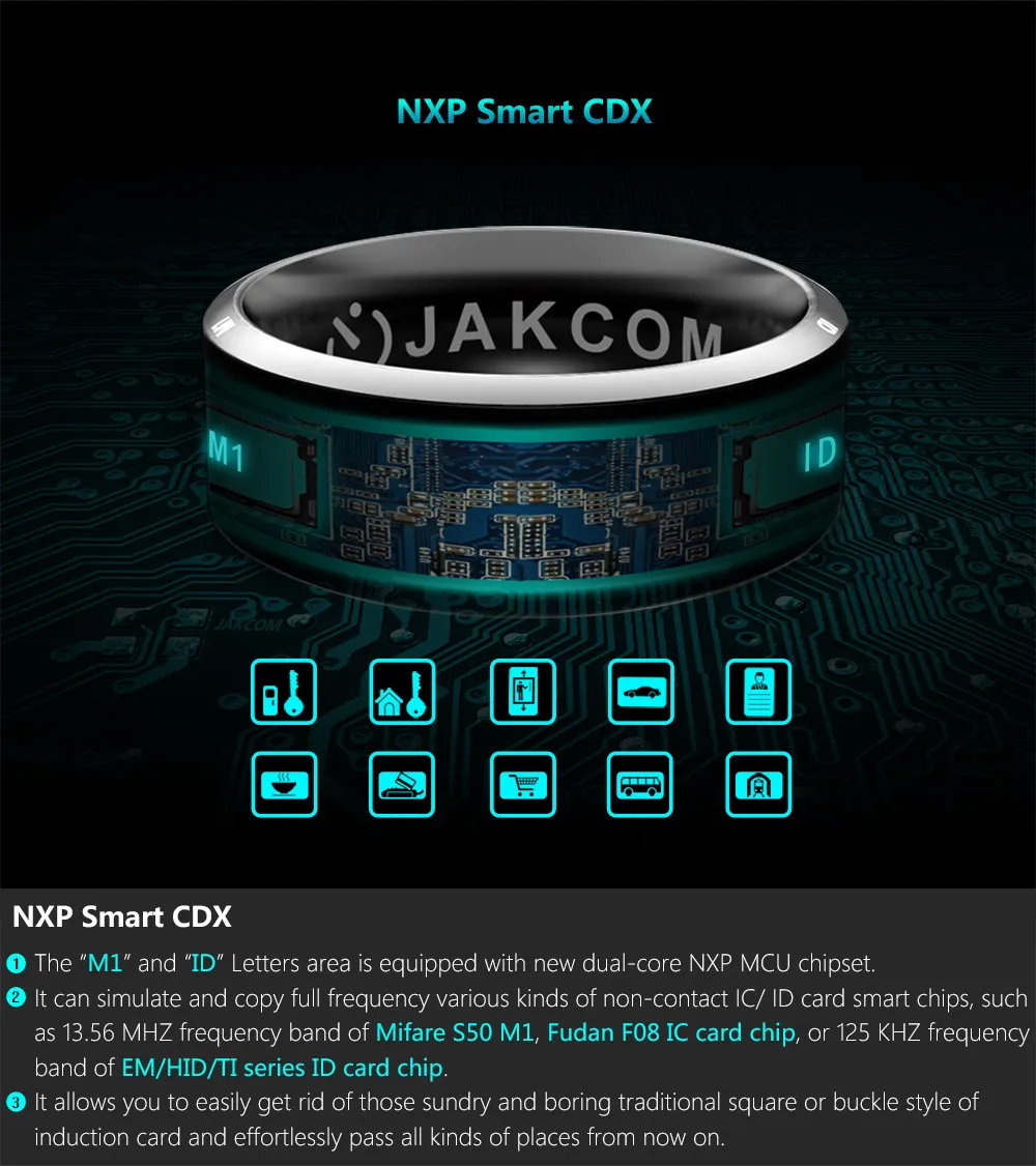 Jakcom R3, умное кольцо, NFC, многофункциональное, одежда, Волшебный палец, IC, ID карта для Android, Windows, NFC, мобильный телефон, водонепроницаемое, умное кольцо