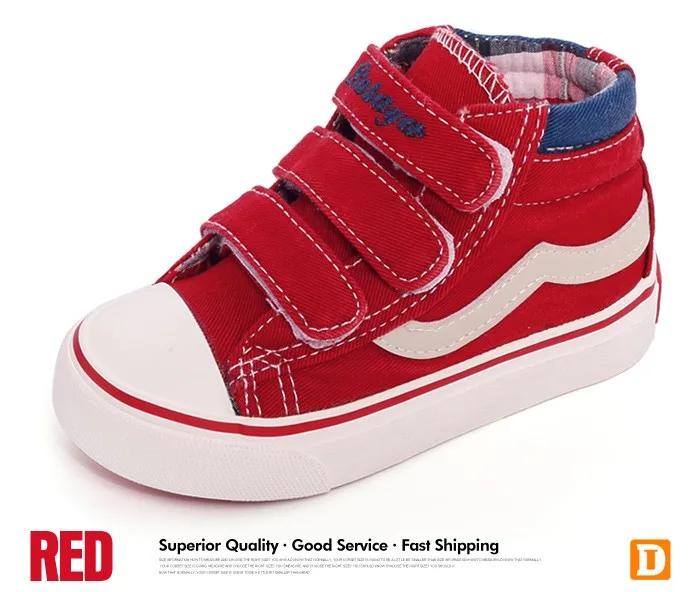2016 New Jeans Children Shoes Brand Autumn Canvas Patchwork Hook Loop Rubber Kids Shoes Fabric Blue Navy Red Girls  Boys Sneaker 484 (8)
