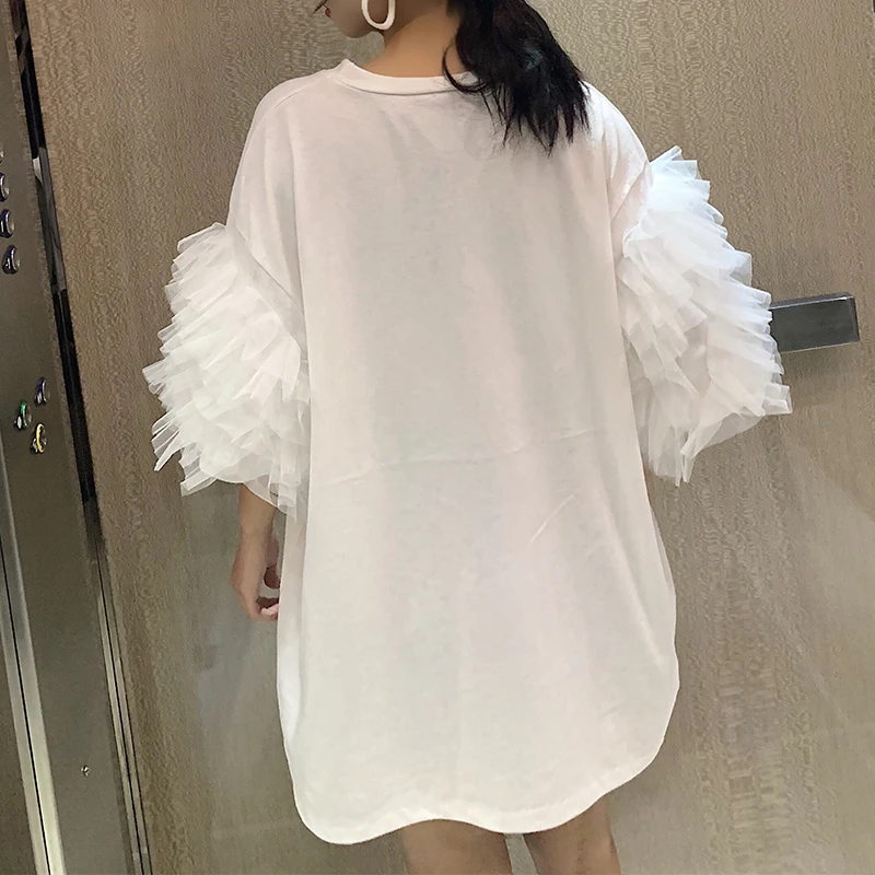 Женская футболка с коротким рукавом CHEERART летняя большого размера сетчатый топ из