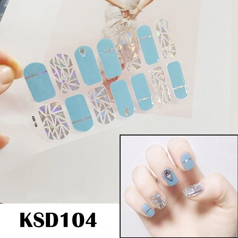 Леди KINDOM DIY стикеры 3D на ногти Nail Art Лазерная целлофановая блестки накладные ногти водонепроницаемый дизайн ногтей экологическая фольга для обертывания ногтей - Цвет: KSD104