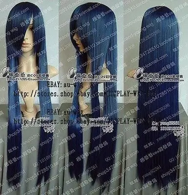 HOT Free Shipping &gt&gt&gt New Long Dark Blue Cosplay Party Wig 100cm Hair wigs |