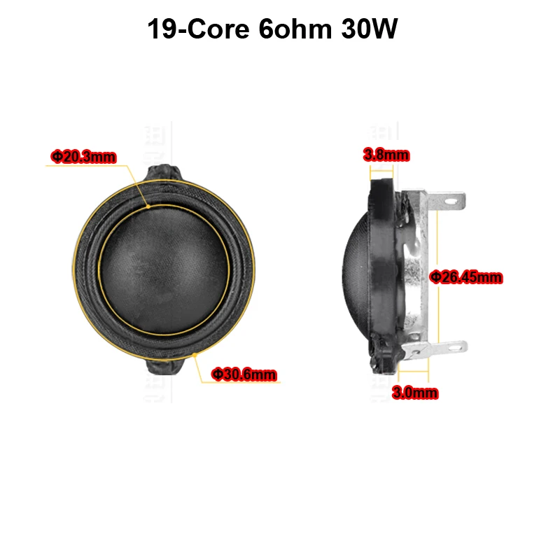 30,6 мм 6Ohm 30W 19-Core шелк плёнки высокочастотный твитер домашний аудио модификация автомобиля ВЧ Динамик стерео звук Динамик Рог